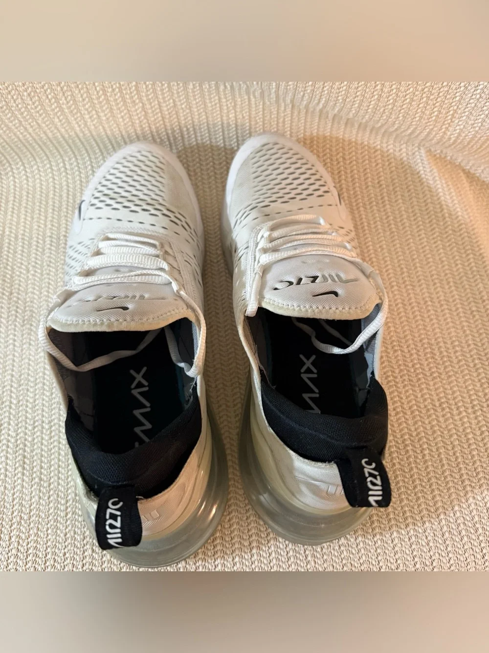 Nike Air Max 270 Men's Athletic Sneakers - White/Black Size 13 - Picture 6 of 7